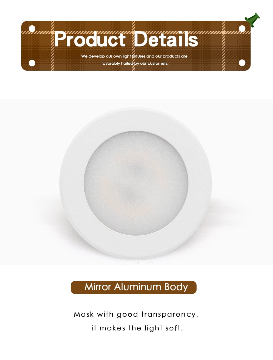 LED Downlight Mini Spot light Wall Surface Mounted Lamp 3W 5W 7W Panel Light Home Decor Cabinet Closet Indoor Lighting 220V 240V