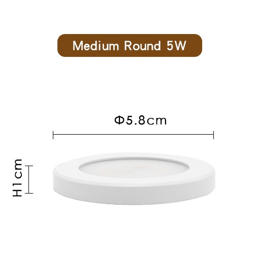 LED Downlight Mini Spot light Wall Surface Mounted Lamp 3W 5W 7W Panel Light Home Decor Cabinet Closet Indoor Lighting 220V 240V