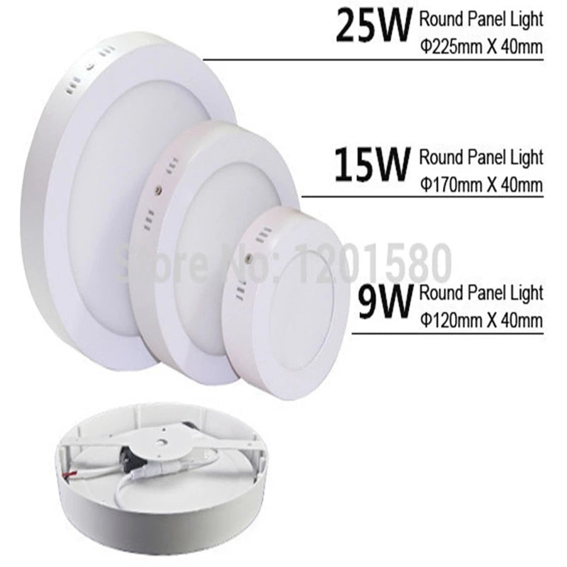 Led Panel Light 9W 15W 25W Surface Ceiling Downlight AC85-265V Round Ceiling Lamp For Indoor Home Lighting