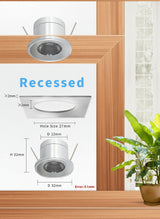 Recessed ceiling light fixture with dimensions 