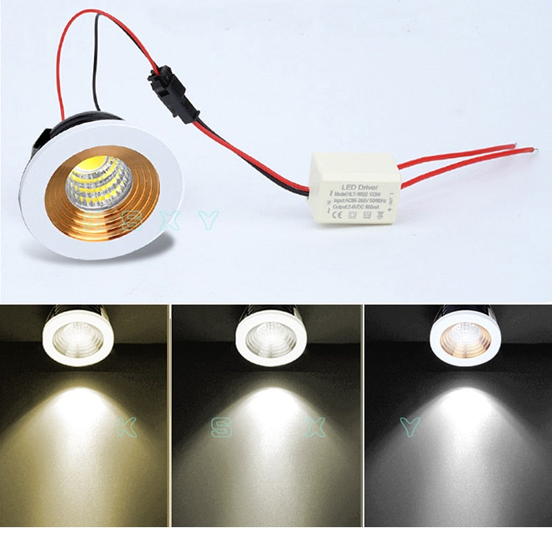 Spot LED Mini Cabinet Lights 110V 220V Downlight 35mm Cut Hole Ceiling Recessed Lamp For Jewelry Cabinet Display