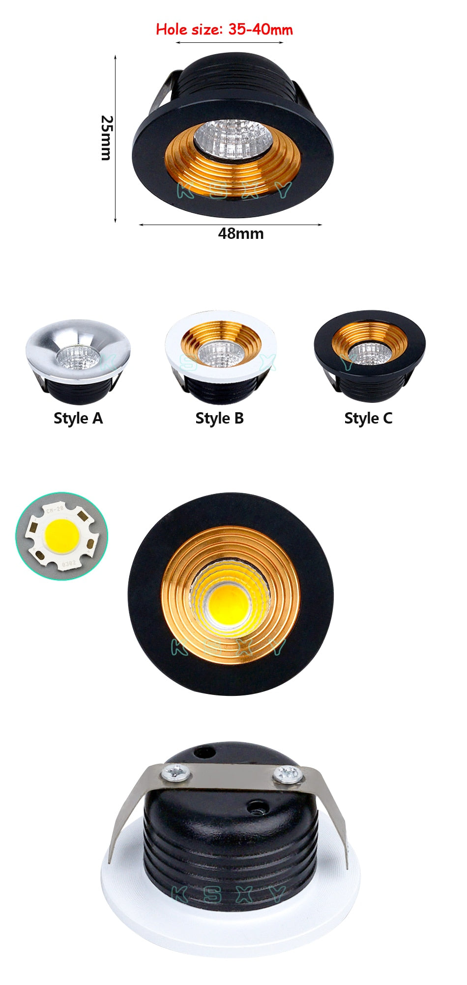 Spot LED Mini Cabinet Lights 110V 220V Downlight 35mm Cut Hole Ceiling Recessed Lamp For Jewelry Cabinet Display