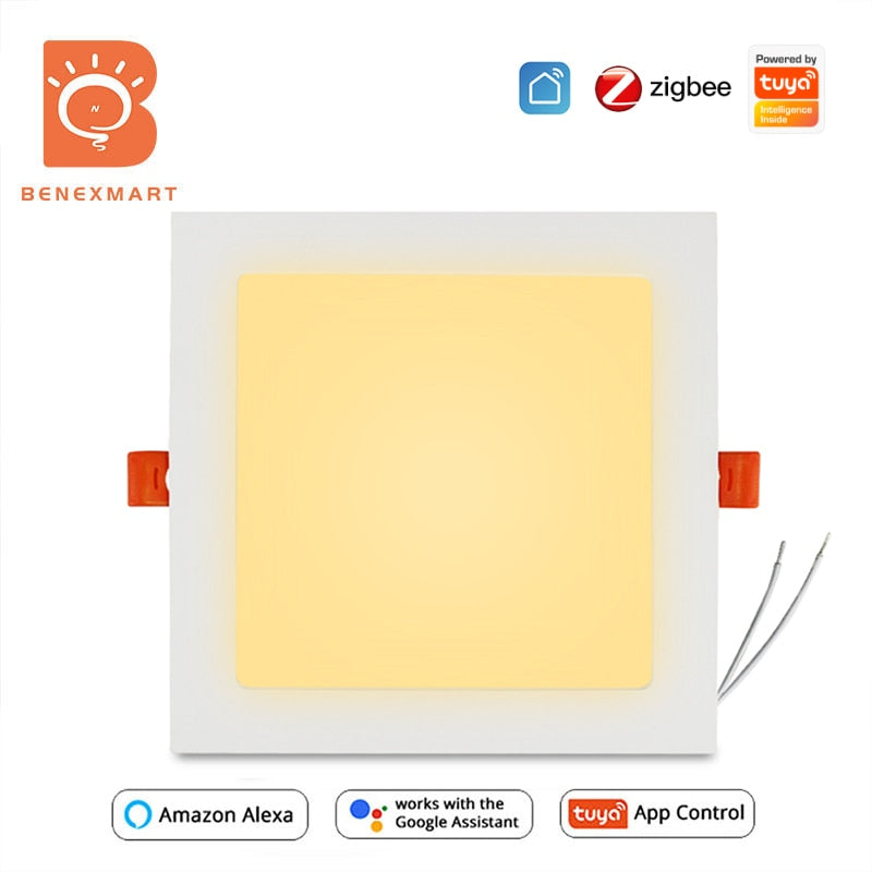 Benexmart Zigbee 3.0 LED Downlight Smart Recessed Ceiling Light RGBCW 15w Tuya Smartthings App Alexa Google Home Voice Control