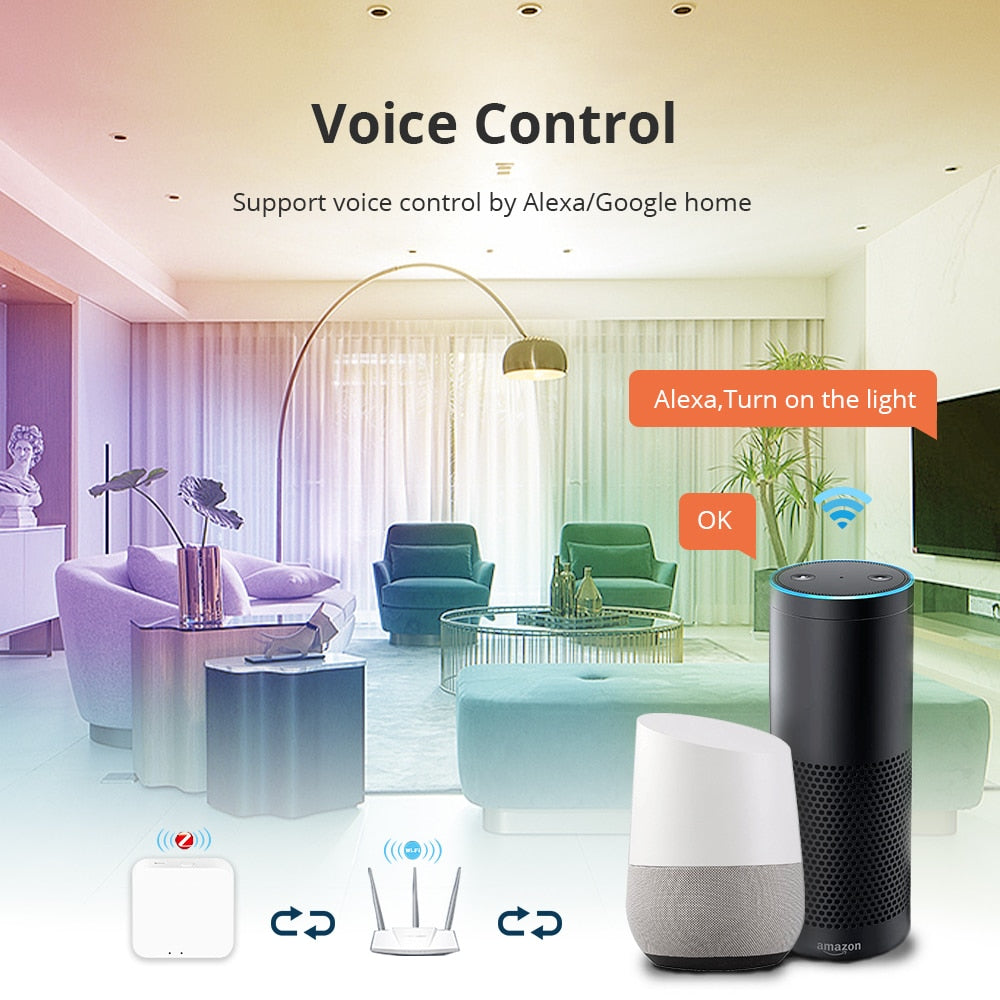 Benexmart Zigbee 3.0 LED Downlight Smart Recessed Ceiling Light RGBCW 15w Tuya Smartthings App Alexa Google Home Voice Control