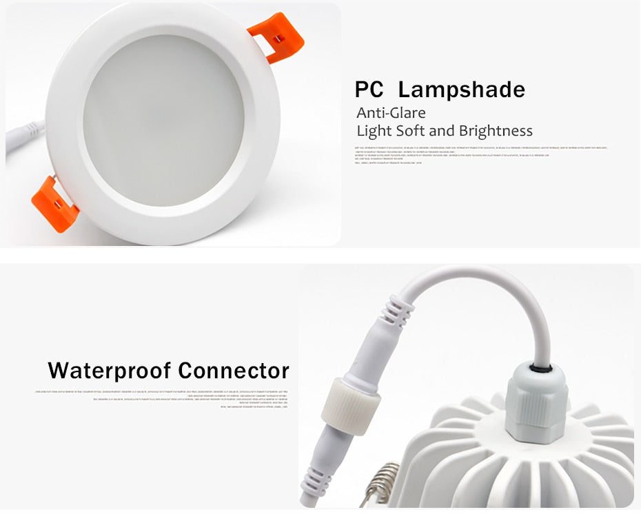 IP65 Waterproof Led Downlights 220V Leds Spot Lights 5W 7W 9W 12W 15W 110V Downlight Down Lights Lighting Fixture for Bathroom