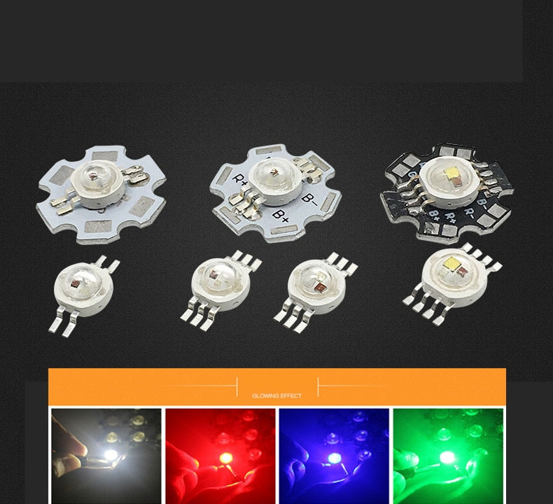 High Power LED Bead 5pcs 3W RGB RGBW with pcb Board led source, 4pin 6pin RGB red green blue led chip for stage light Downlight