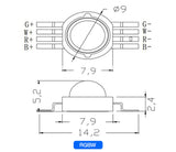 High Power LED Bead 5pcs 3W RGB RGBW with pcb Board led source, 4pin 6pin RGB red green blue led chip for stage light Downlight