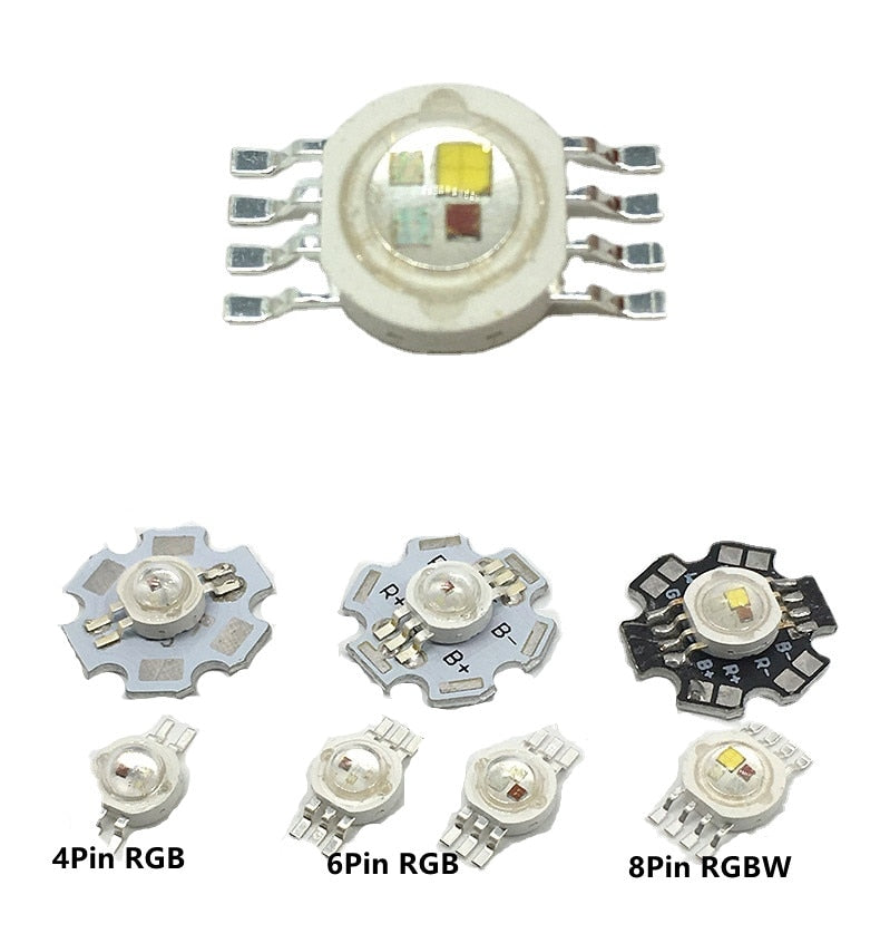 High Power LED Bead 5pcs 3W RGB RGBW with pcb Board led source, 4pin 6pin RGB red green blue led chip for stage light Downlight
