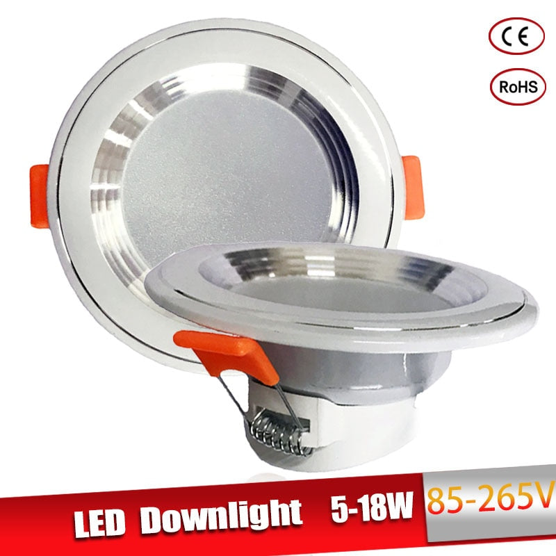 LED Downlight 3W 5W 9W 12W 15W 18W LED Ceiling Round Recessed 220V 230V 240V Bedroom Kitchen Indoor LED Panel Light