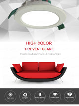 LED Downlight 3W 5W 9W 12W 15W 18W LED Ceiling Round Recessed 220V 230V 240V Bedroom Kitchen Indoor LED Panel Light