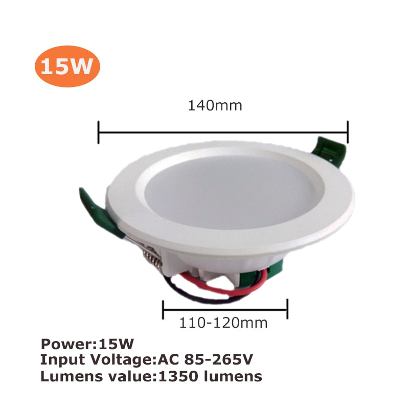 LED Downlight 3W 5W 9W 12W 15W 18W LED Ceiling Round Recessed 220V 230V 240V Bedroom Kitchen Indoor LED Panel Light