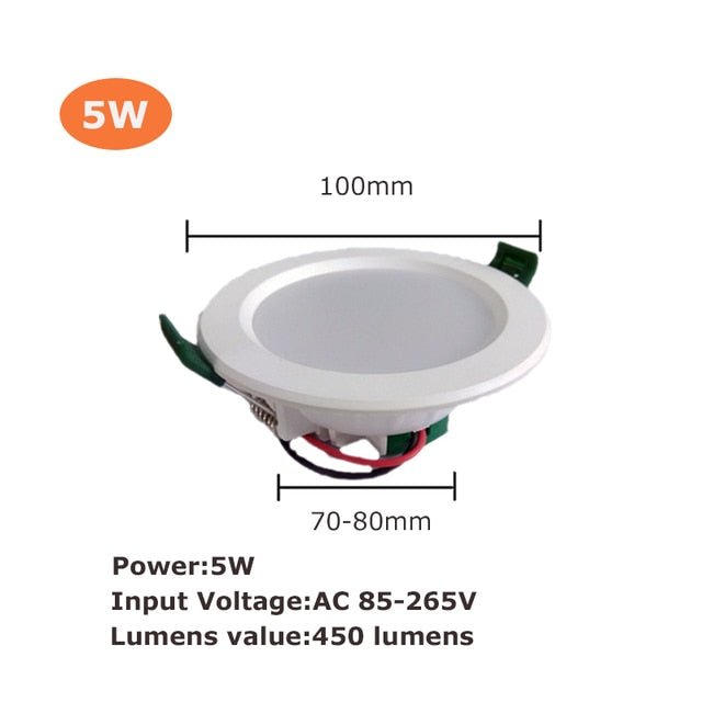 LED Downlight 3W 5W 9W 12W 15W 18W LED Ceiling Round Recessed 220V 230V 240V Bedroom Kitchen Indoor LED Panel Light