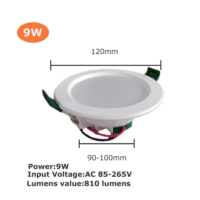 LED Downlight 3W 5W 9W 12W 15W 18W LED Ceiling Round Recessed 220V 230V 240V Bedroom Kitchen Indoor LED Panel Light
