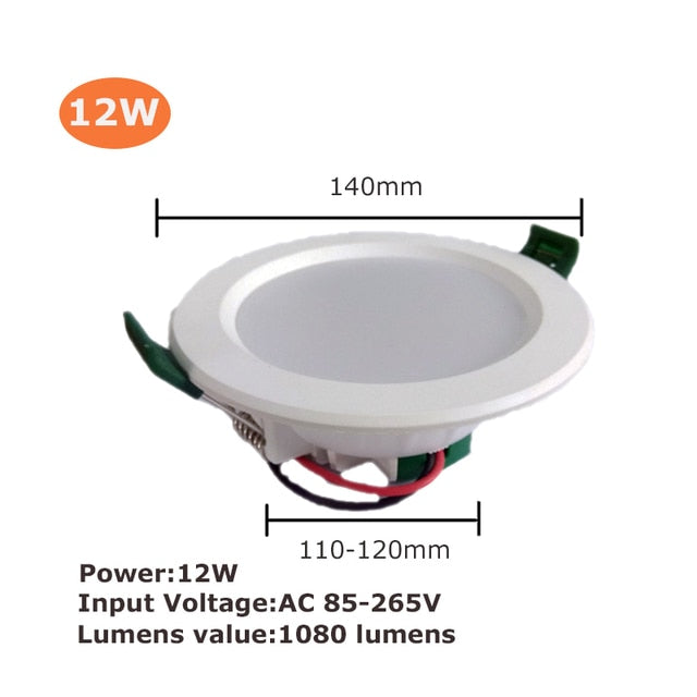 LED Downlight 3W 5W 9W 12W 15W 18W LED Ceiling Round Recessed 220V 230V 240V Bedroom Kitchen Indoor LED Panel Light