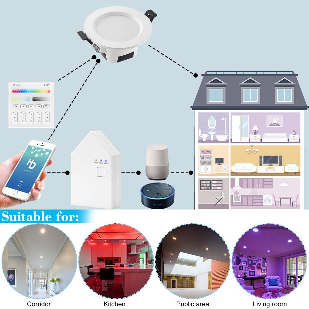LED 10X 9W 5W RGB Warm Cool White 5in1 LED Ceiling Lamp DownLight WIFI/Bluetooth Spotlight APP/Music Remote Controller Timer Dimmer