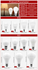 LED Bulb E27 E14 20W 18W 15W 12W 9W 6W 3W 4pcs/lot Lampada LED Light AC 220V Bombilla Spotlight Lighting Cold/Warm White Lamp