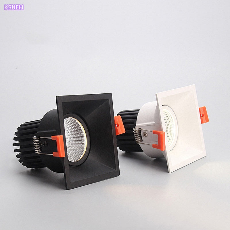 Super Bright Recessed square LED Dimmable Downlight COB 7W 10W 15W 18W LED Spot light LED decoration Ceiling Lamp AC85-265V