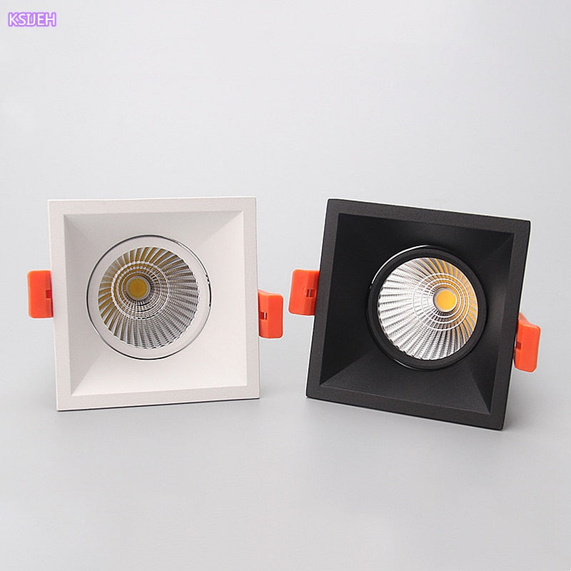 Super Bright Recessed square LED Dimmable Downlight COB 7W 10W 15W 18W LED Spot light LED decoration Ceiling Lamp AC85-265V