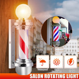 Barber Shop Pole Rotating Lighting Red White Blue Stripe Rotating Light Stripes Sign Hair Wall Hanging LED Downlights 75cm