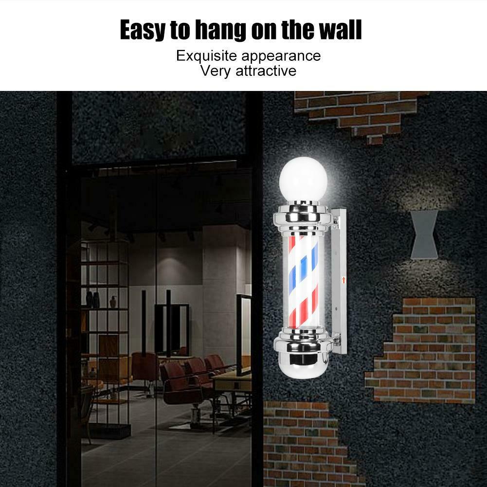 Barber Shop Pole Rotating Lighting Red White Blue Stripe Rotating Light Stripes Sign Hair Wall Hanging LED Downlights 75cm