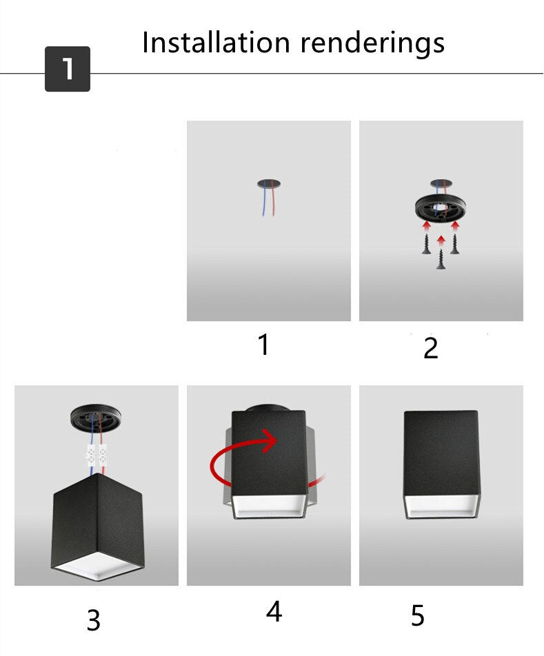 Square COB LED dimmable Downlights Surface Mounted LED Ceiling Lamps Spot Light LED Downlights AC85-265V
