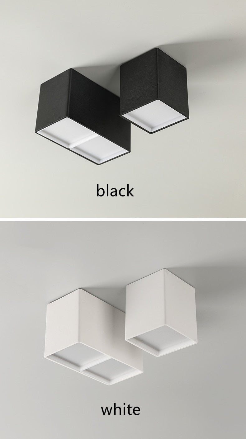 Square COB LED dimmable Downlights Surface Mounted LED Ceiling Lamps Spot Light LED Downlights AC85-265V