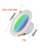 WiFi LED Downlight Smart Life APP AC Round Spot Light 5W 7W 9W RGB Color Changing Dimmable Recessed Ceiling Light Lamp 110-265V