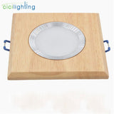 Square Solid Wood led Downlight, Modern 3W 5W led Recessed Ceiling Spotlights Industrial Office Ceilling Lamp Home Cabinet Light