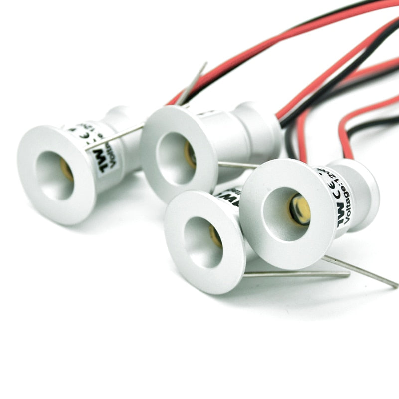 Mini LED Ceiling Spotlight Recessed 1W DC12V Downlight Showcase Kitchen Cabinet Stair Spot Light Dimmable