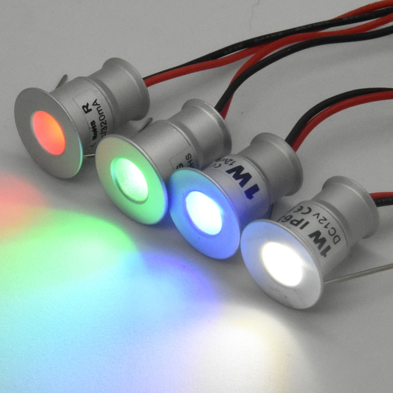Mini LED Ceiling Spotlight Recessed 1W DC12V Downlight Showcase Kitchen Cabinet Stair Spot Light Dimmable