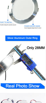 LED Downlight 110V 220V 3W-18W AC85~240V Silver White Ultra Thin Bright Round LED Ceiling Recessed Spot Down Light