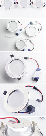 LED Downlight 110V 220V 3W-18W AC85~240V Silver White Ultra Thin Bright Round LED Ceiling Recessed Spot Down Light