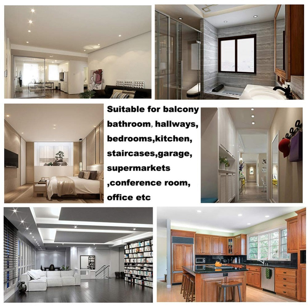 LED Panel Light Warm/Natural/Cold White Ultra Thin Downlight Round Recessed Ceiling Light for Living Room Conference Room