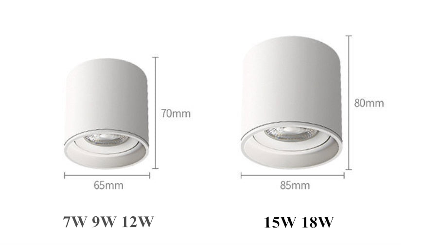 Dimmable LED spotlight 7W 9W 12W 15W 18W 110v/220v downlight angle adjustable ceiling type living room bedroom household spotlight