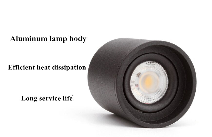 Dimmable LED spotlight 7W 9W 12W 15W 18W 110v/220v downlight angle adjustable ceiling type living room bedroom household spotlight