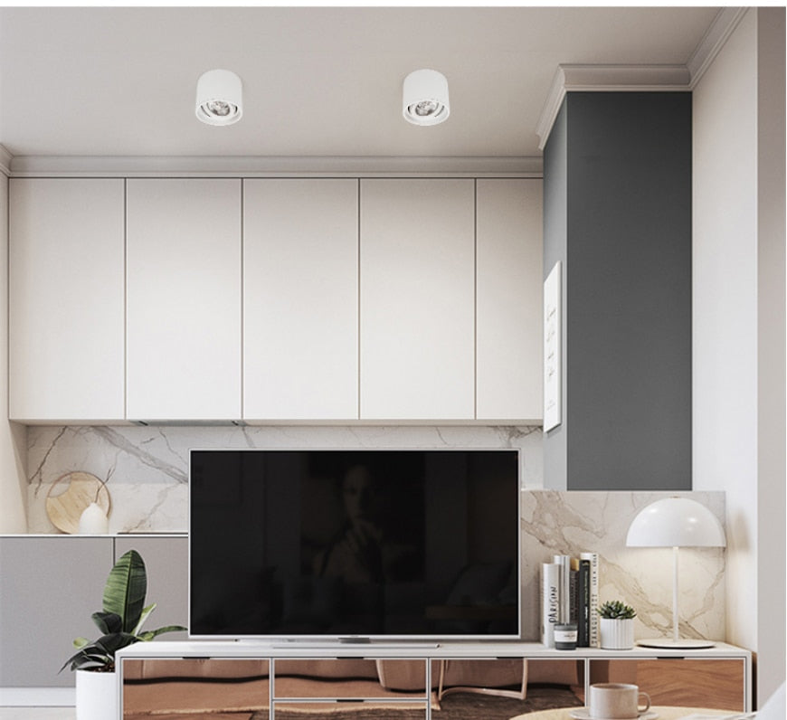 Dimmable LED spotlight 7W 9W 12W 15W 18W 110v/220v downlight angle adjustable ceiling type living room bedroom household spotlight