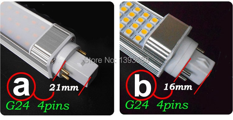 Real power 4 pin led g24q-3 pl bulb Lamp 5W 7W 9W 10W 11W 12W SMD5730 5050 2835 led downlight light AC85-265V 110V 220V
