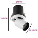 Stretch Dimmable COB Ceiling Downlight 12W 15W Embedded 360 Degree Rotation LED Spot Lighting AC85V-265V