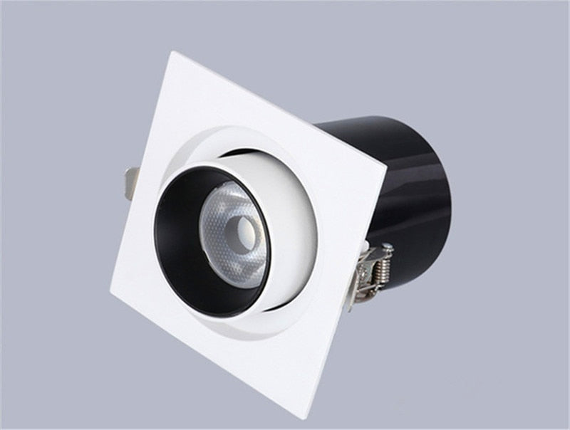 Stretch Dimmable COB Ceiling Downlight 12W 15W Embedded 360 Degree Rotation LED Spot Lighting AC85V-265V