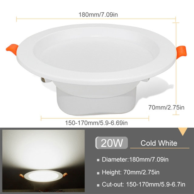 LED Spot Light 220V 3W 5W 9W 12W 20W Led Down Light Recessed Led Ceiling Downlight Warm White/Cold White/3 Color For Living Room