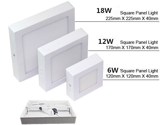 Square Led Panel Light Surface Mounted 6W 12W 18W Downlight lighting Led ceiling down AC85-265V + Driver