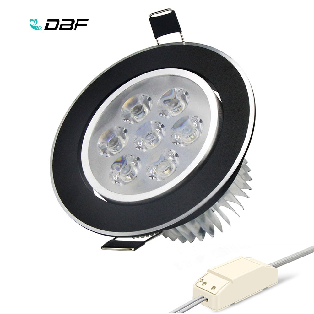 DBF Black Body Dimmable 3W 4W 5W 7W 9W 12W Angle Adjustable LED Recessed Downlight AC110V/220V LED Ceiling Spot Lamp Home Decor