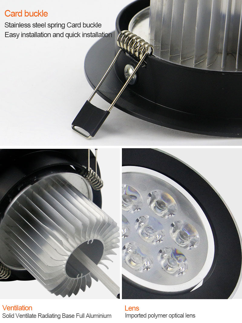 DBF Black Body Dimmable 3W 4W 5W 7W 9W 12W Angle Adjustable LED Recessed Downlight AC110V/220V LED Ceiling Spot Lamp Home Decor