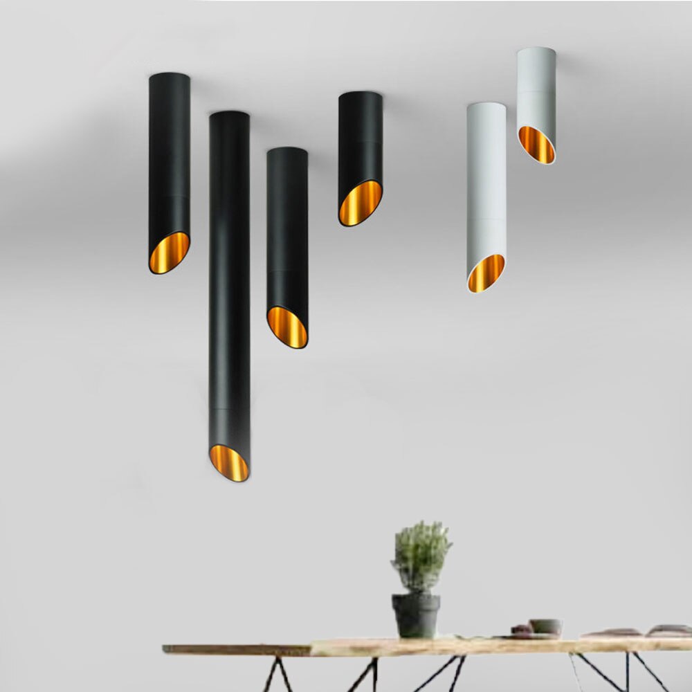 Tinlaibor LED Downlight Free bulb GU10 Downlights 7W spot light Kitchen Table Pipe Tube Lamp Dining Room Bar Counter Shop