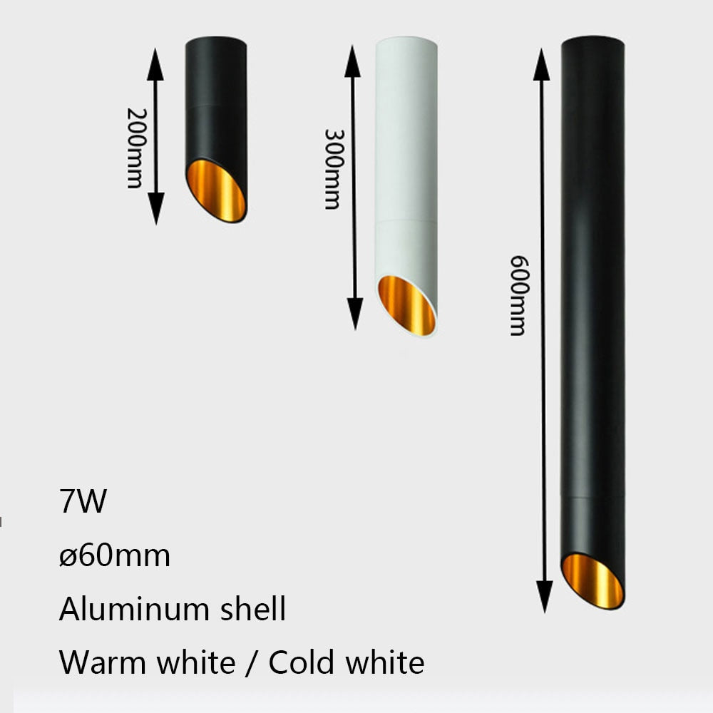 Tinlaibor LED Downlight Free bulb GU10 Downlights 7W spot light Kitchen Table Pipe Tube Lamp Dining Room Bar Counter Shop