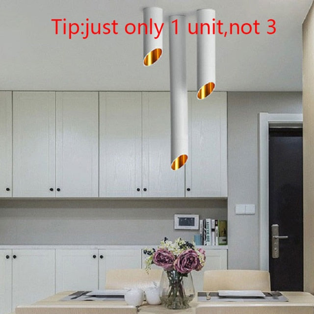 Tinlaibor LED Downlight Free bulb GU10 Downlights 7W spot light Kitchen Table Pipe Tube Lamp Dining Room Bar Counter Shop