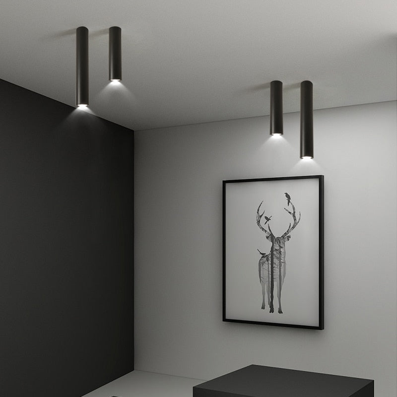Nordic modern led ceiling lamp surface mounted spotlight circular long tube indoor aluminum downlight bar shop corridor lights