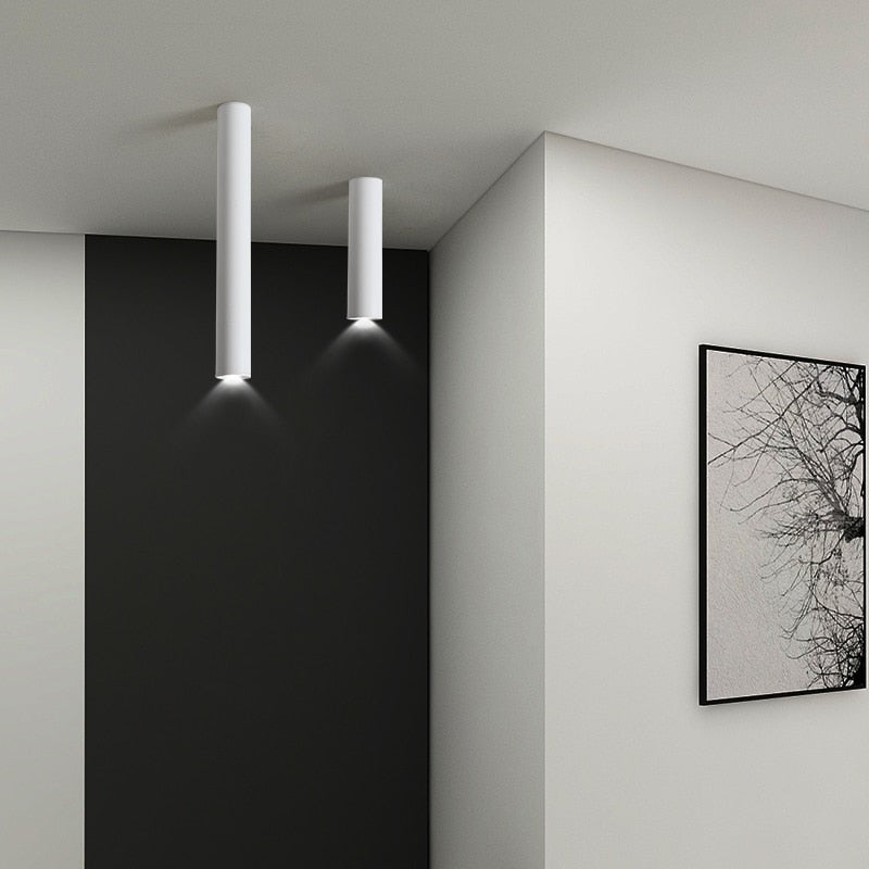 Nordic modern led ceiling lamp surface mounted spotlight circular long tube indoor aluminum downlight bar shop corridor lights
