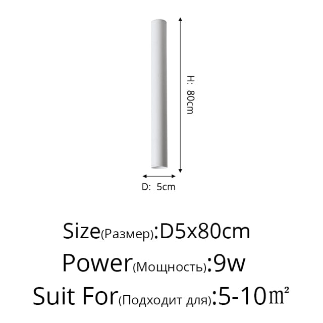 Nordic modern led ceiling lamp surface mounted spotlight circular long tube indoor aluminum downlight bar shop corridor lights