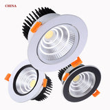 Dimbare Ronde Verzonken Led Downlights 5W 7W 9W 12W 15W 18W Cob Led Plafond lamp Spot Verlichting AC110-220V Led Binnenverlichti
